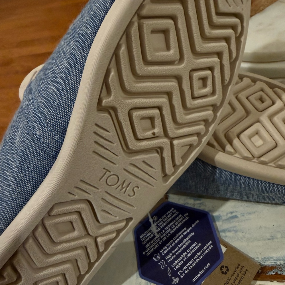 TOMS Women's Blue Canvas Alpargata Slip-On Shoes 8.5 - Picture 5 of 5